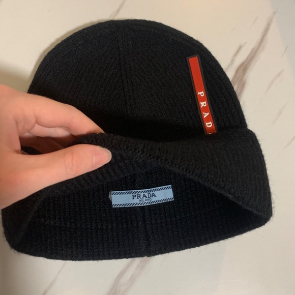 Black Prada Knit Beanie - Picture 2 of 2